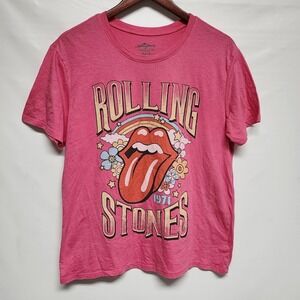 THE ROLLING STONES UK Tour 1977 Reprint Retro T Shirt‎ T Women's Size Med Pink